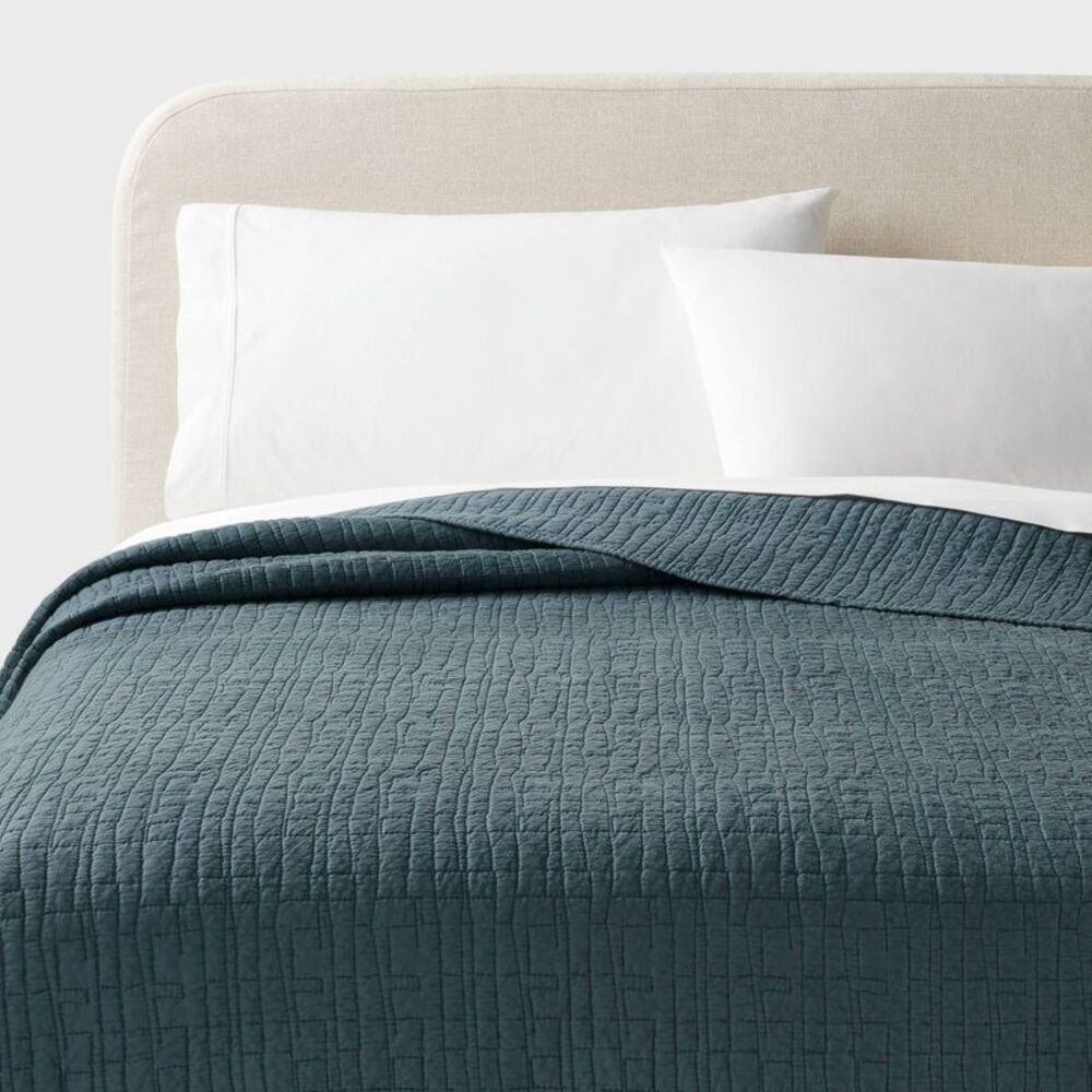 King TENCEL Cooling Lightweight Quilt Coverlet - Slate Blue Lyocell